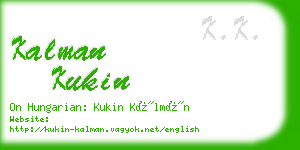 kalman kukin business card